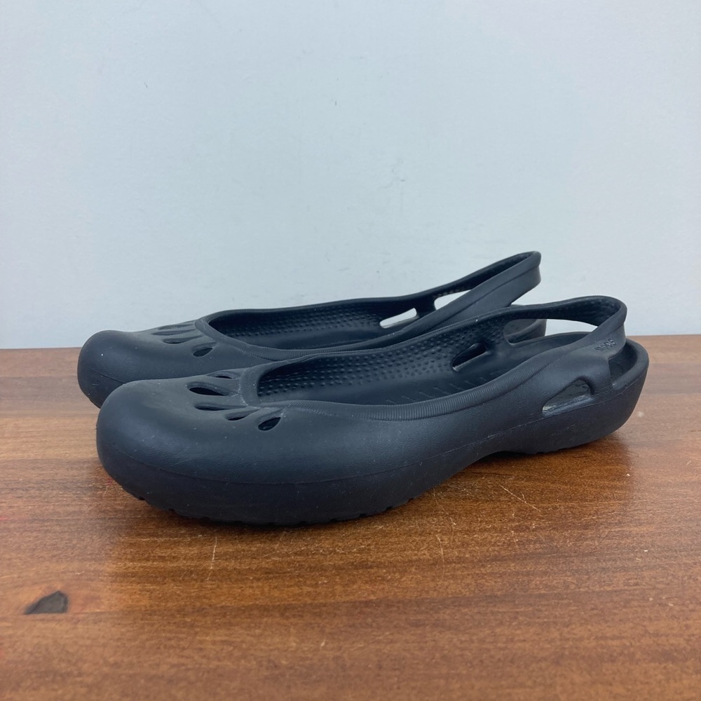 CROCS Kadee Black Slip-On Slingback Ballet Flats Shoes Women’s Size 8.